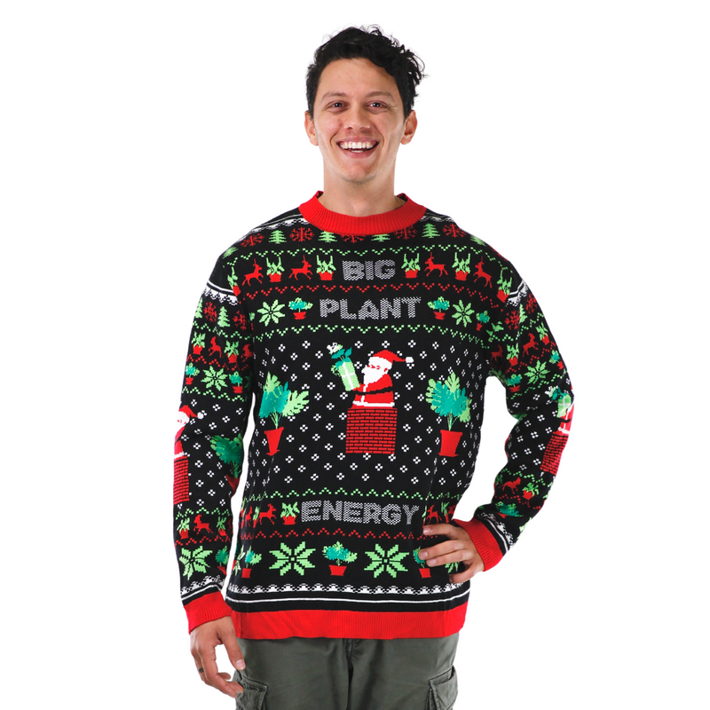 BIG PLANT ENERGY - Ugly Plantmas Sweater - Mossify