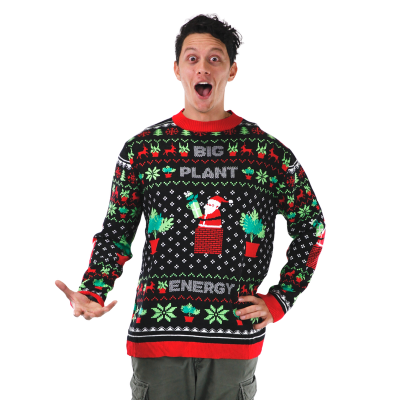 BIG PLANT ENERGY - Ugly Plantmas Sweater - Mossify