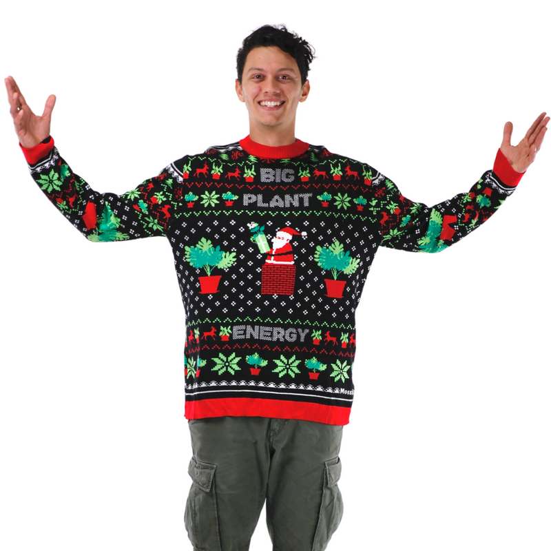 BIG PLANT ENERGY - Ugly Plantmas Sweater - Mossify