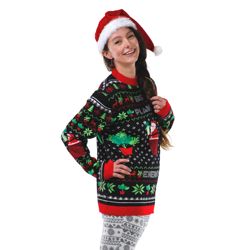 BIG PLANT ENERGY - Ugly Plantmas Sweater - Mossify