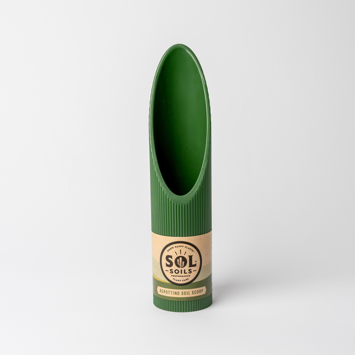 Green Sol Soils soil scoop, back view