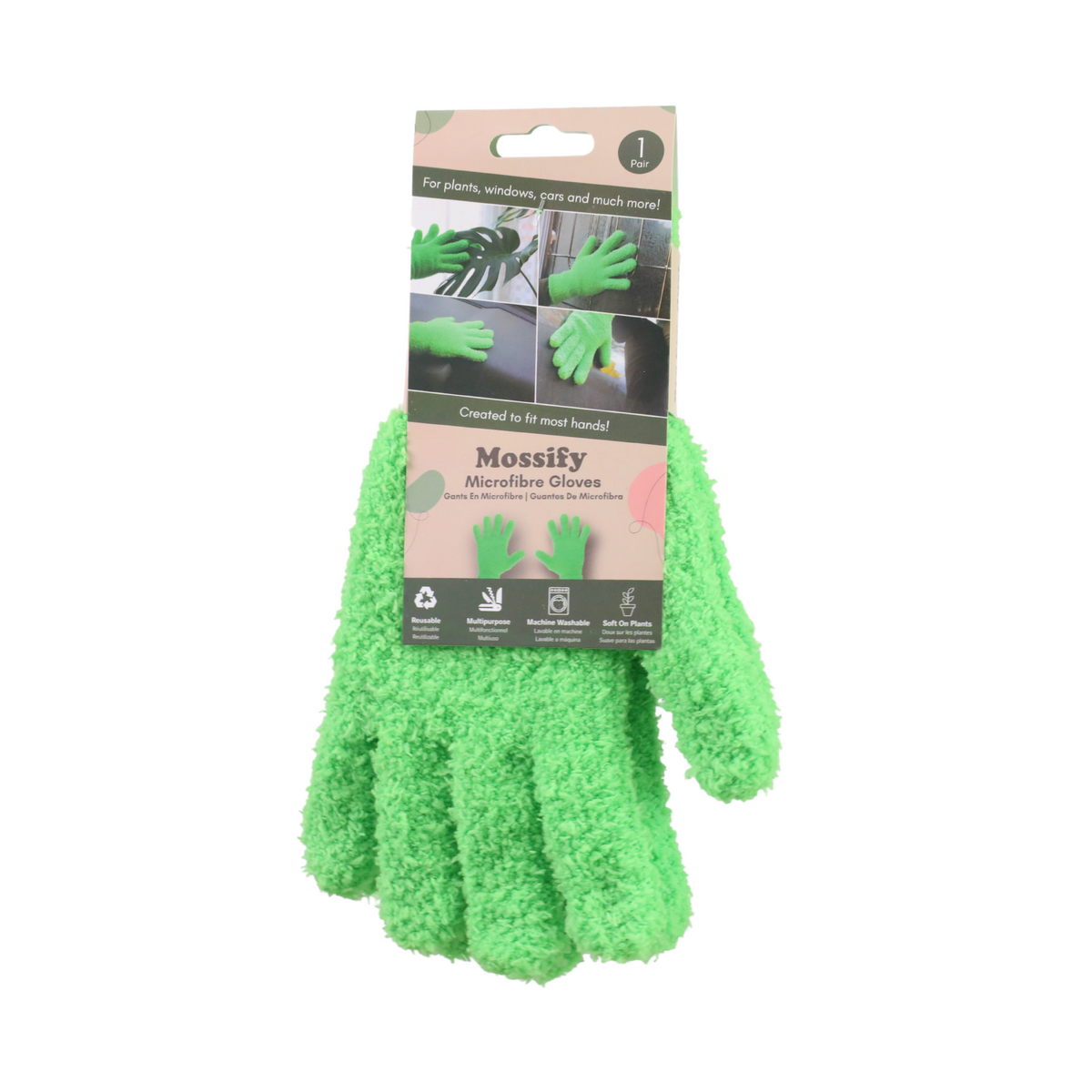 1 Pair Leaf Shining Microfiber Gloves - Mossify