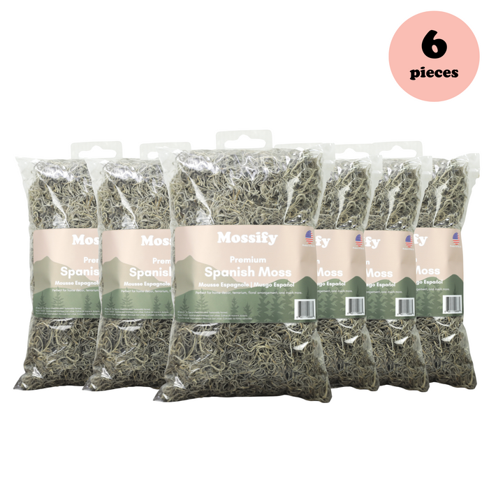 6 Pack - Premium Natural Spanish Moss