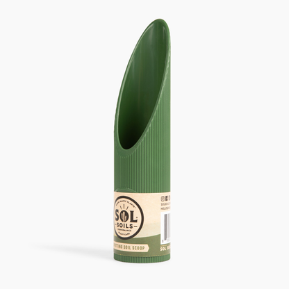Green Sol Soils soil scoop, side view