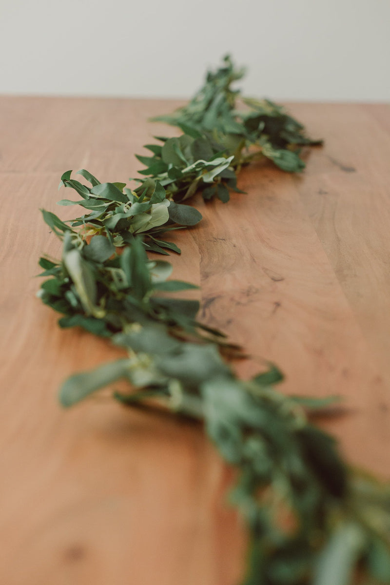 Eucalyptus + Deep Green Willow Garland (artificial)