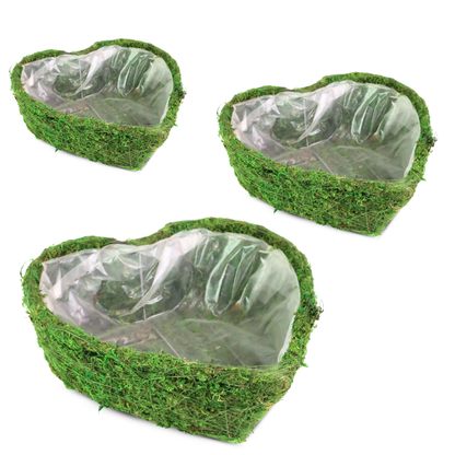 Heart Moss Basket (Set of 3)