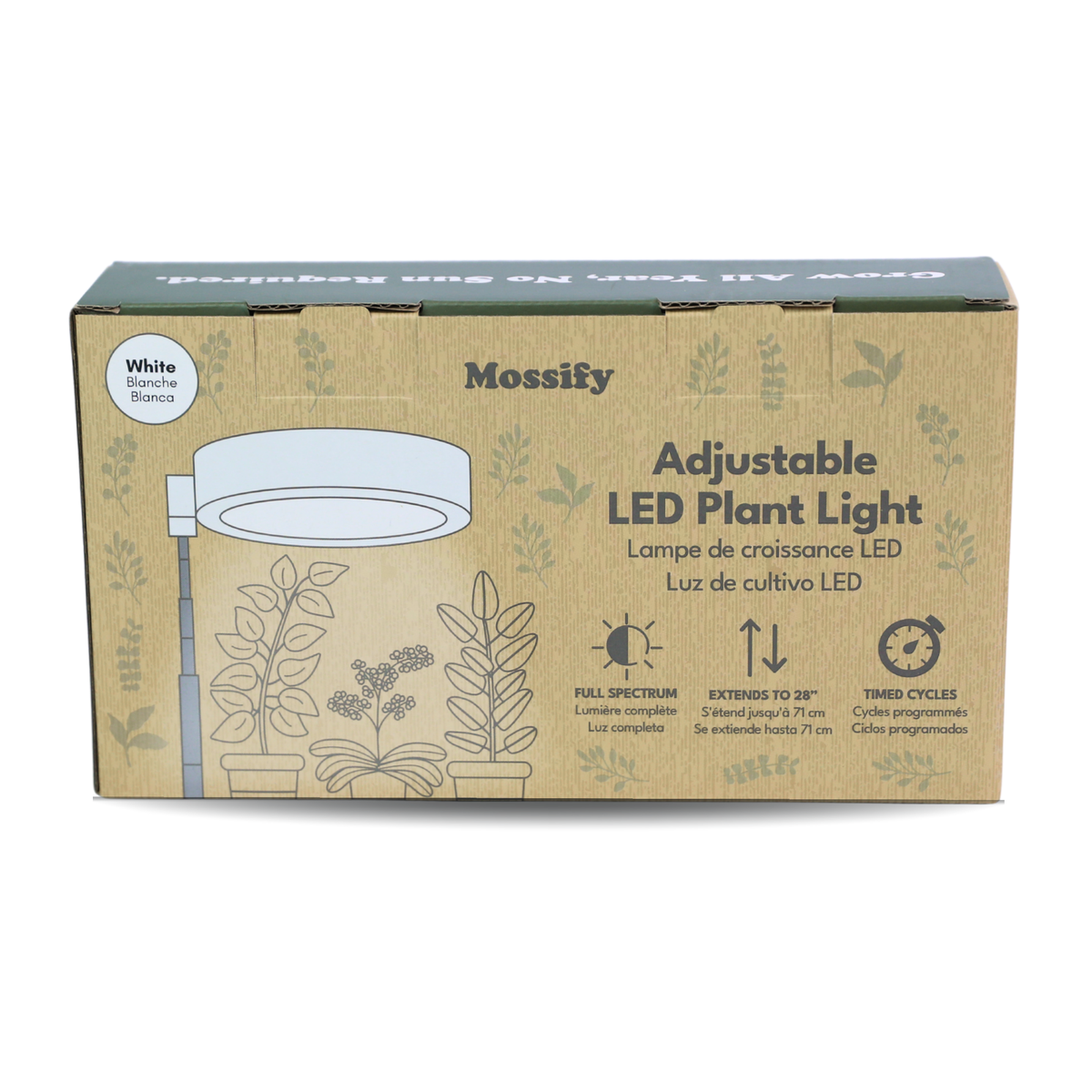 Mossify Adjustable LED Plant Light retail box