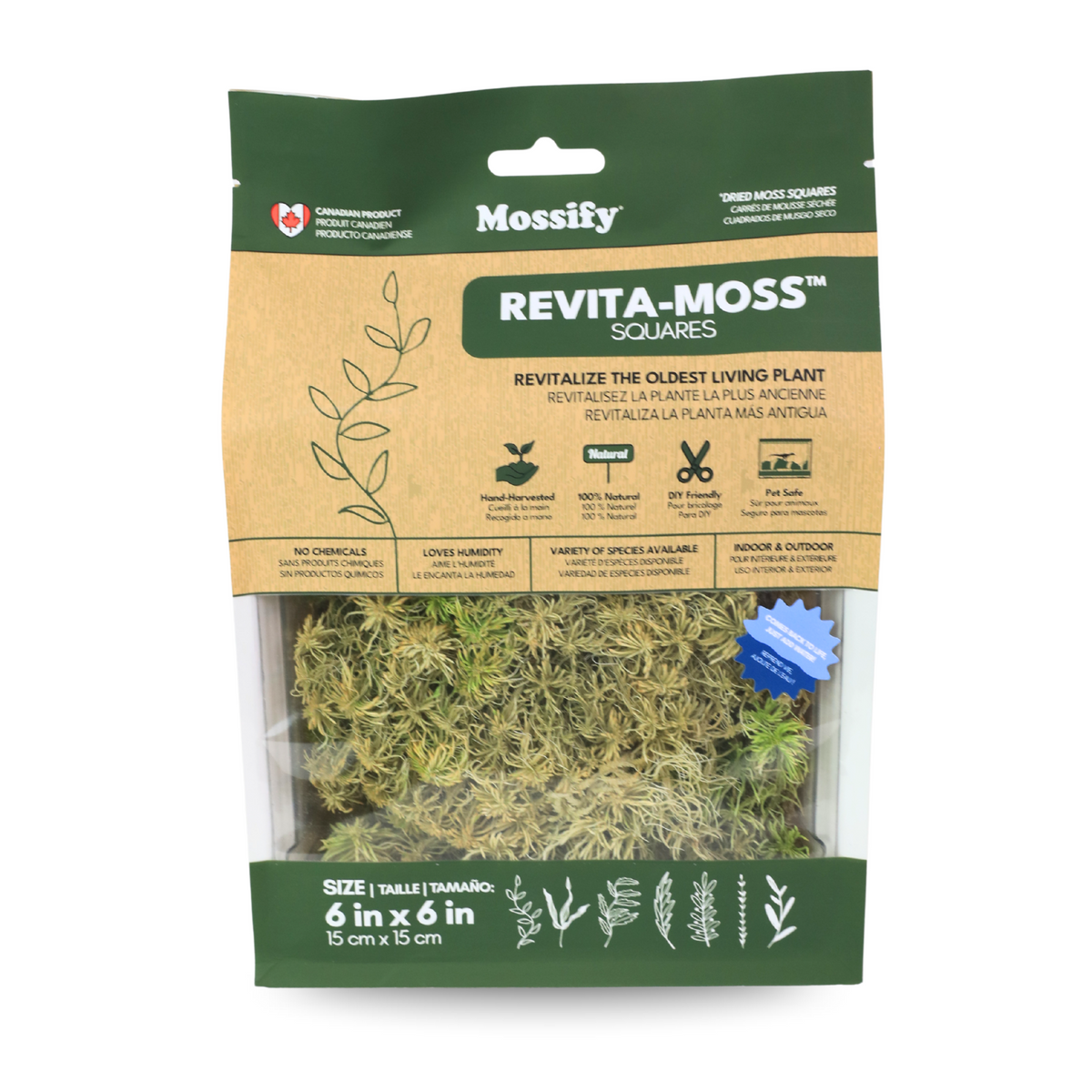 Natural Canadian Sphagnum Moss - Revita-Moss - Mossify