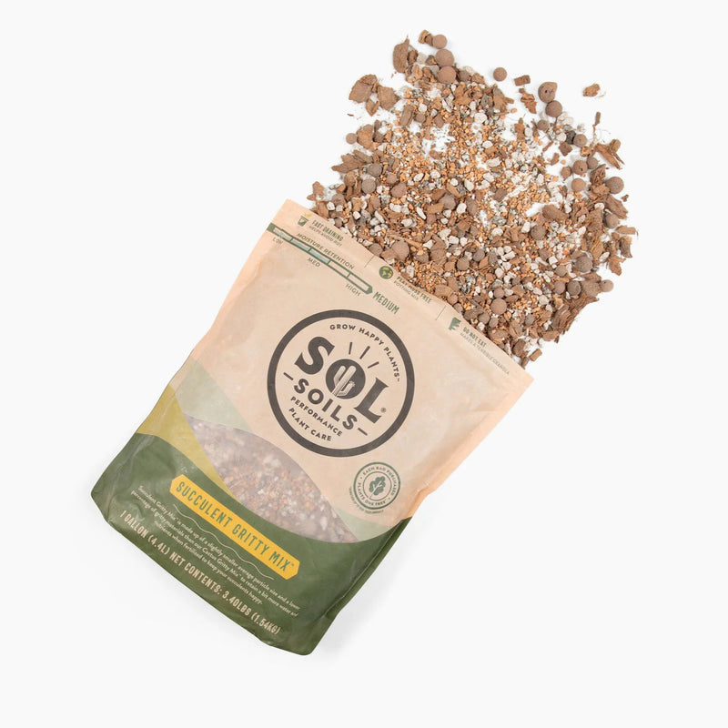 Sol Soils Succulent Gritty Mix - Potting Soil for Succulents & Dry-Climate Plant