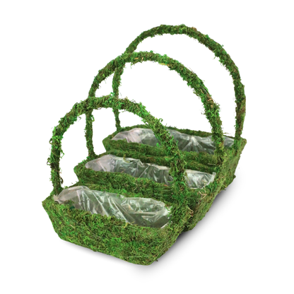 Rectangular Moss Basket (Set of 3)