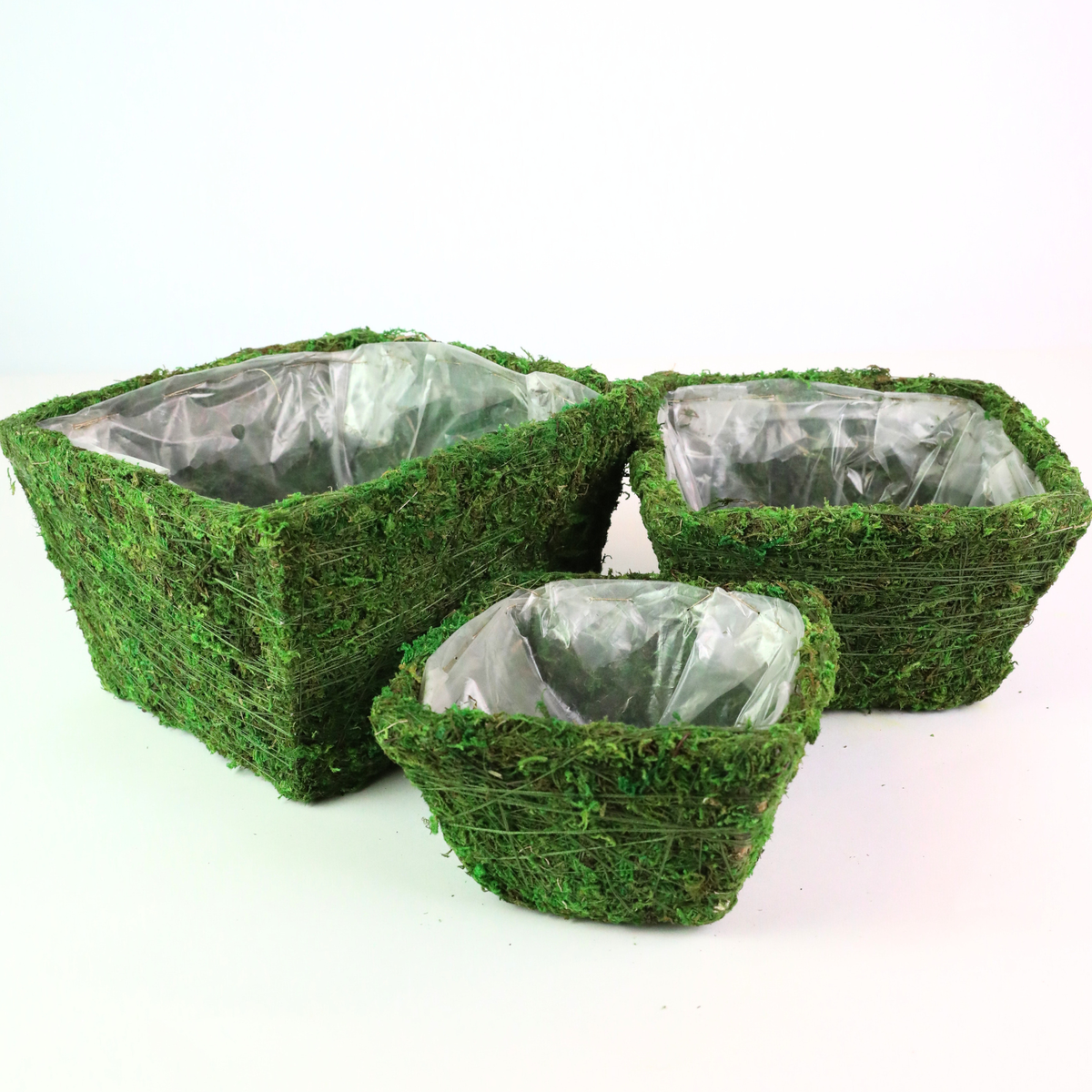 Rustic Square Moss Planter (Set of 3)