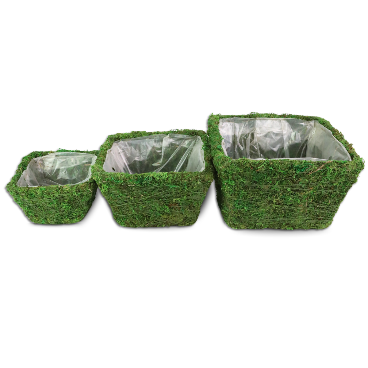 Rustic Square Moss Planter (Set of 3)