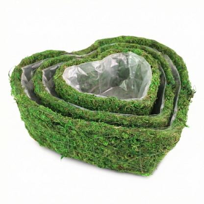 Heart Moss Basket (Set of 3)