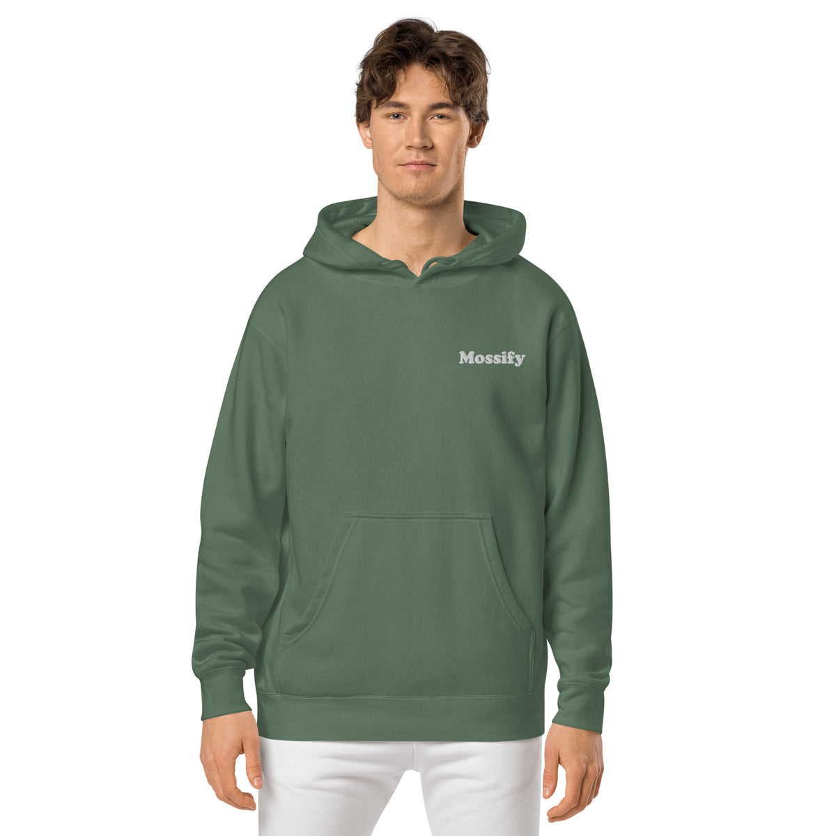 Mossify Pigment-Dyed Hoodie Unisex - Embroidered - Mossify