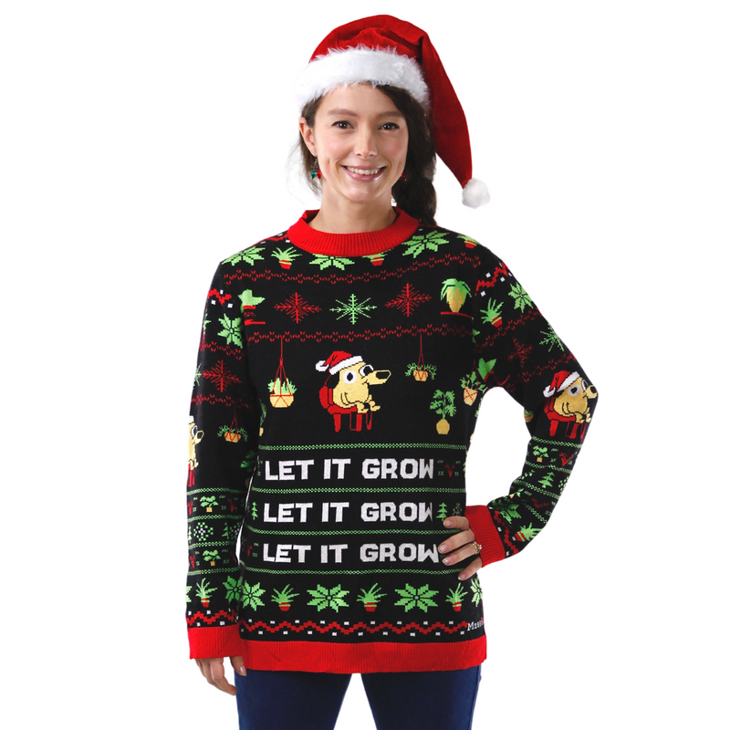 LET IT GROW - Ugly Plantmas Sweater - Mossify