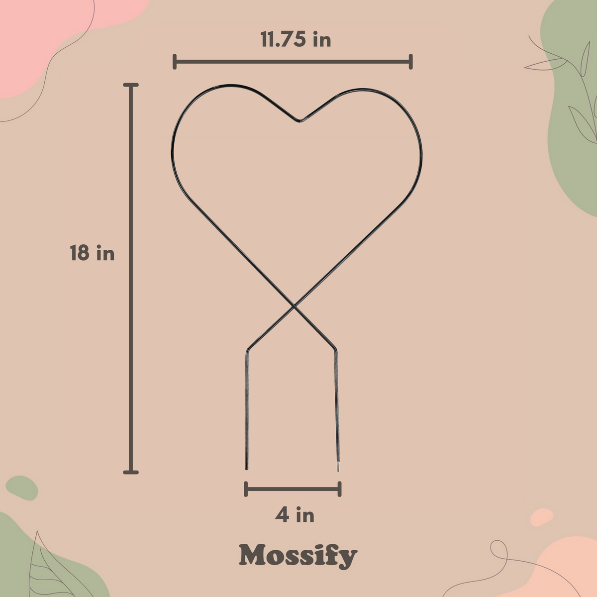 Heart "Give Love" Metal Trellis - Mossify