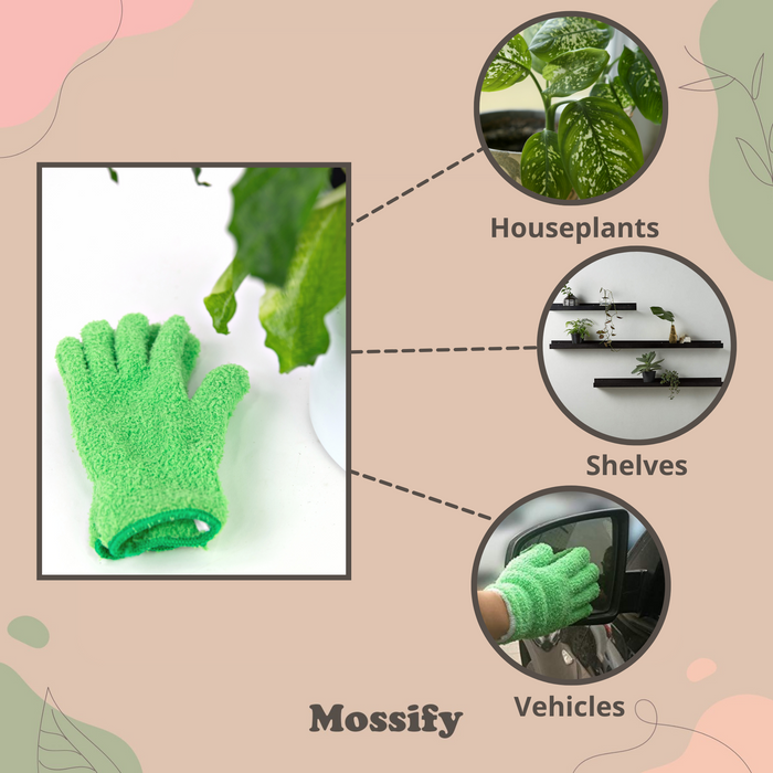 3 paires de gants en microfibre brillant à feuilles 