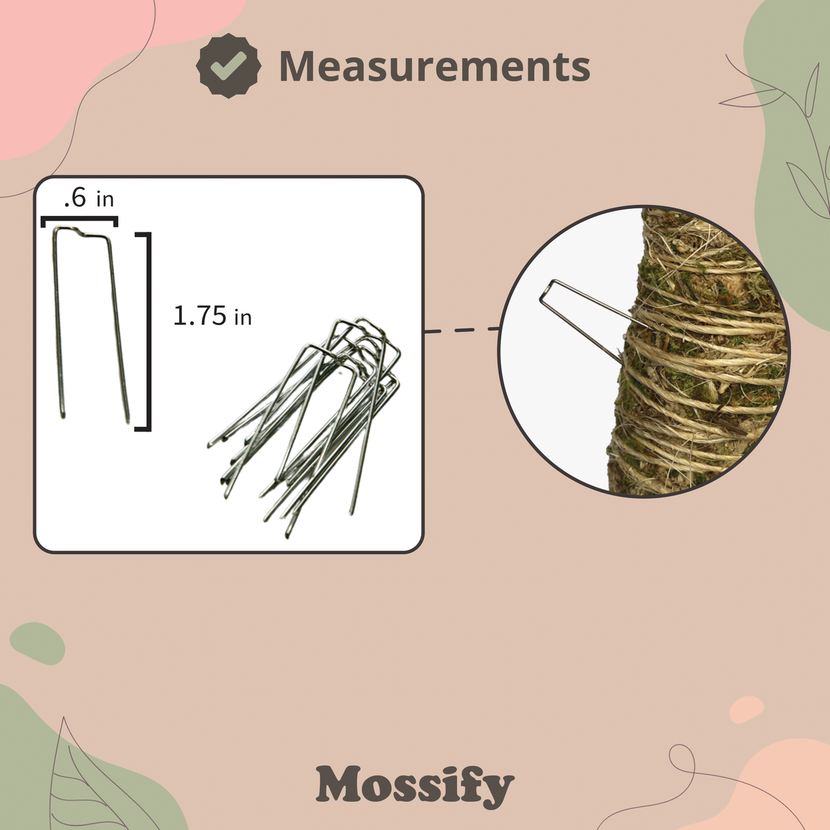 Floral Pins - Greening Pins - Moss Pole Pins - Mossify
